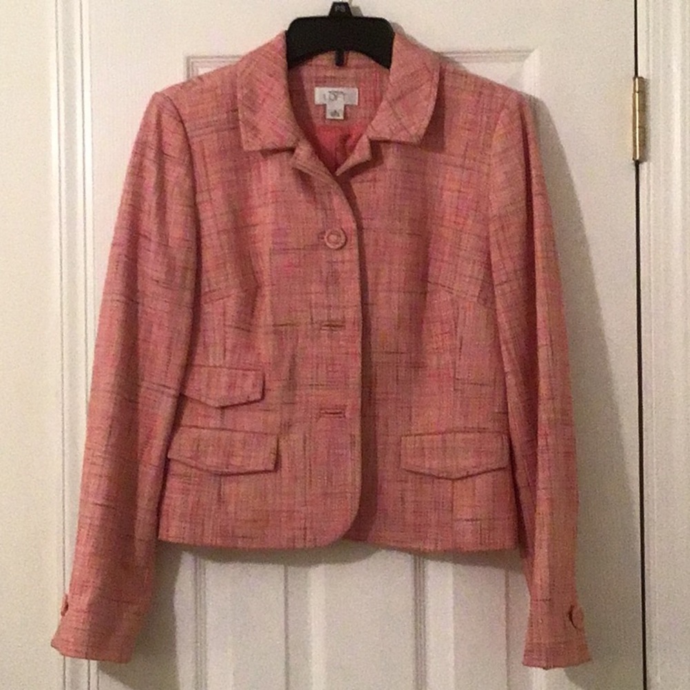 LOFT Pink Tweed Blazer